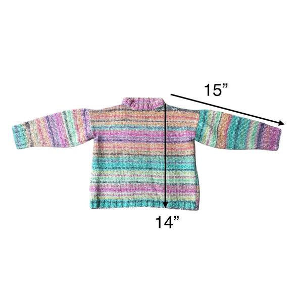 Unbranded Multicolor Stripe Sweater, Size 3T, Purple Green - Picture 6 of 6